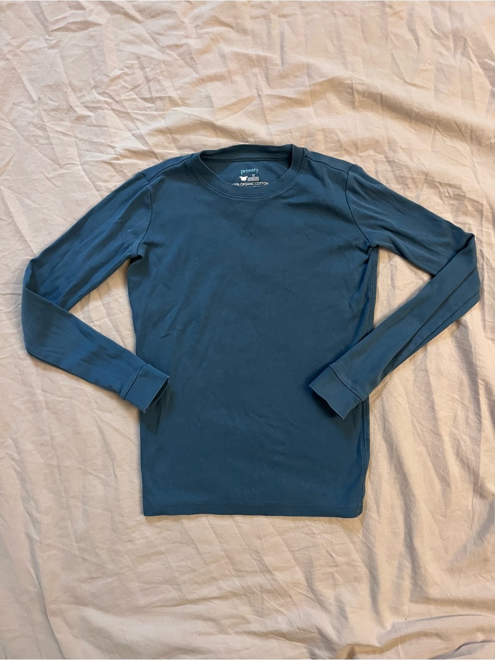 Primary Clothing organic cotton Long Sleeve Crewneck Shirt - Blue